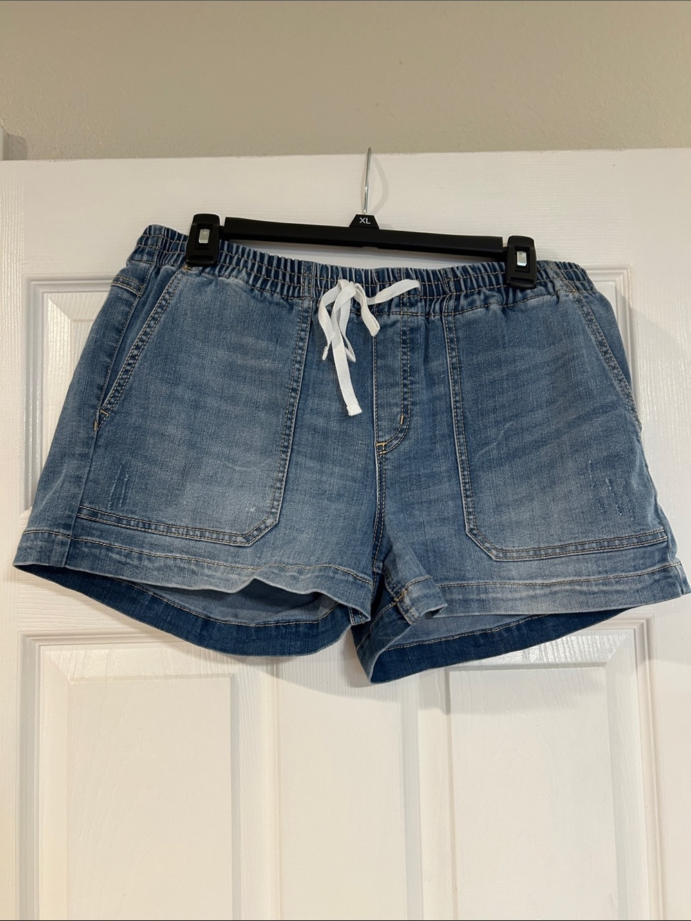 INC International Concepts Light Blue Denim Drawstring Shorts